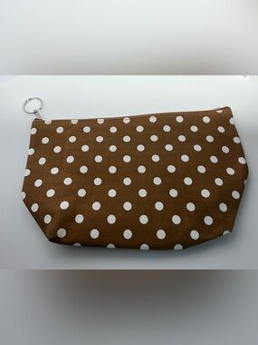 Brown Polka Dot Women’s Cosmetic Pouch - Unbranded